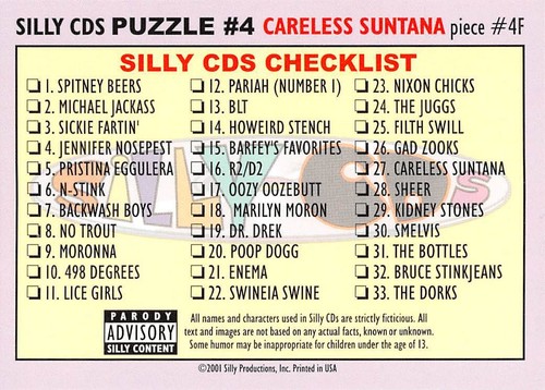 SILLY CDs PICK-A-CARD,STICKER,PUZZLE or WRAPPER garbage pail kids wacky packages - Picture 116 of 162