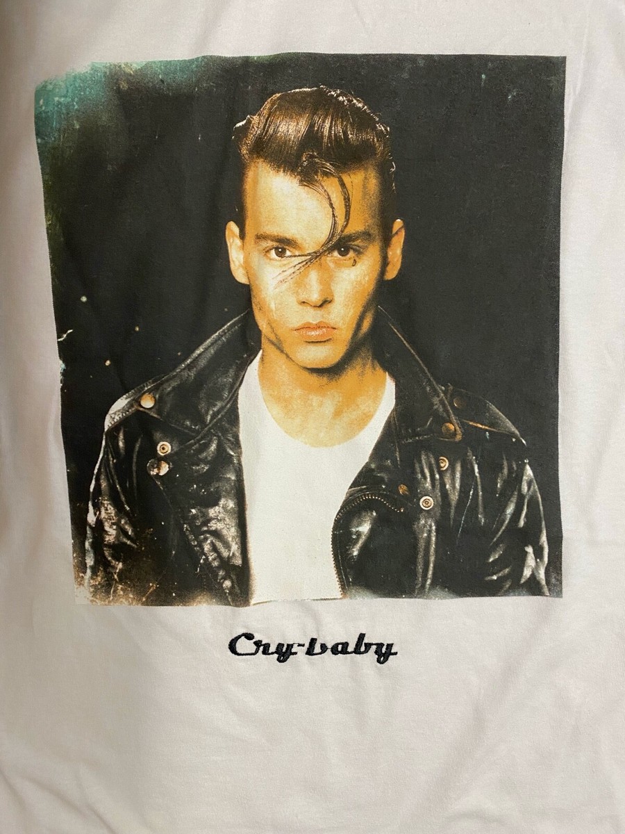 JOHNNY DEPP - CRY BABY WHITE GRAPHIC SHORT SLEEVE T-SHIRT LARGE 100% COTTON  NWOT | eBay