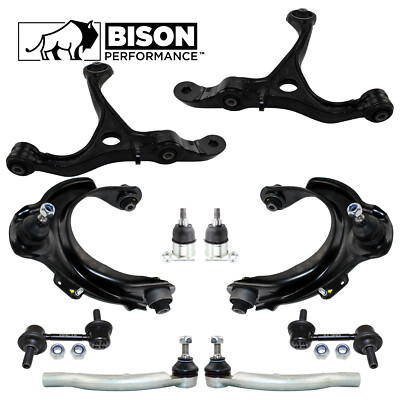 Bison Performance 10pc Front Upper Lower Control Arm Sway Bar TieRod Kit For TSX
