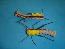 FLY FISHING FLIES - Tan Foam TRIPLE DECKER HOPPER size #8 (6 pcs.)