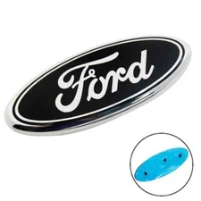 FORD BLACK & SILVER EMBLEM OVAL 9 INCH LOGO Front Grille/Tailgate Badge 2004-16 