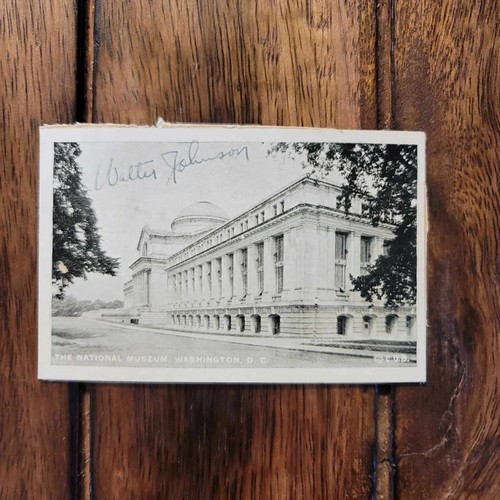 Walter Johnson Autographed Post Card - Struck Out Babe Ruth! - AAU Seal & LOA!