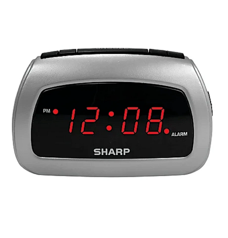 Sharp SPC085 Small Digital Alarm Clock w Battery Backup and Snooze Button I NEW - Image 2 of 4