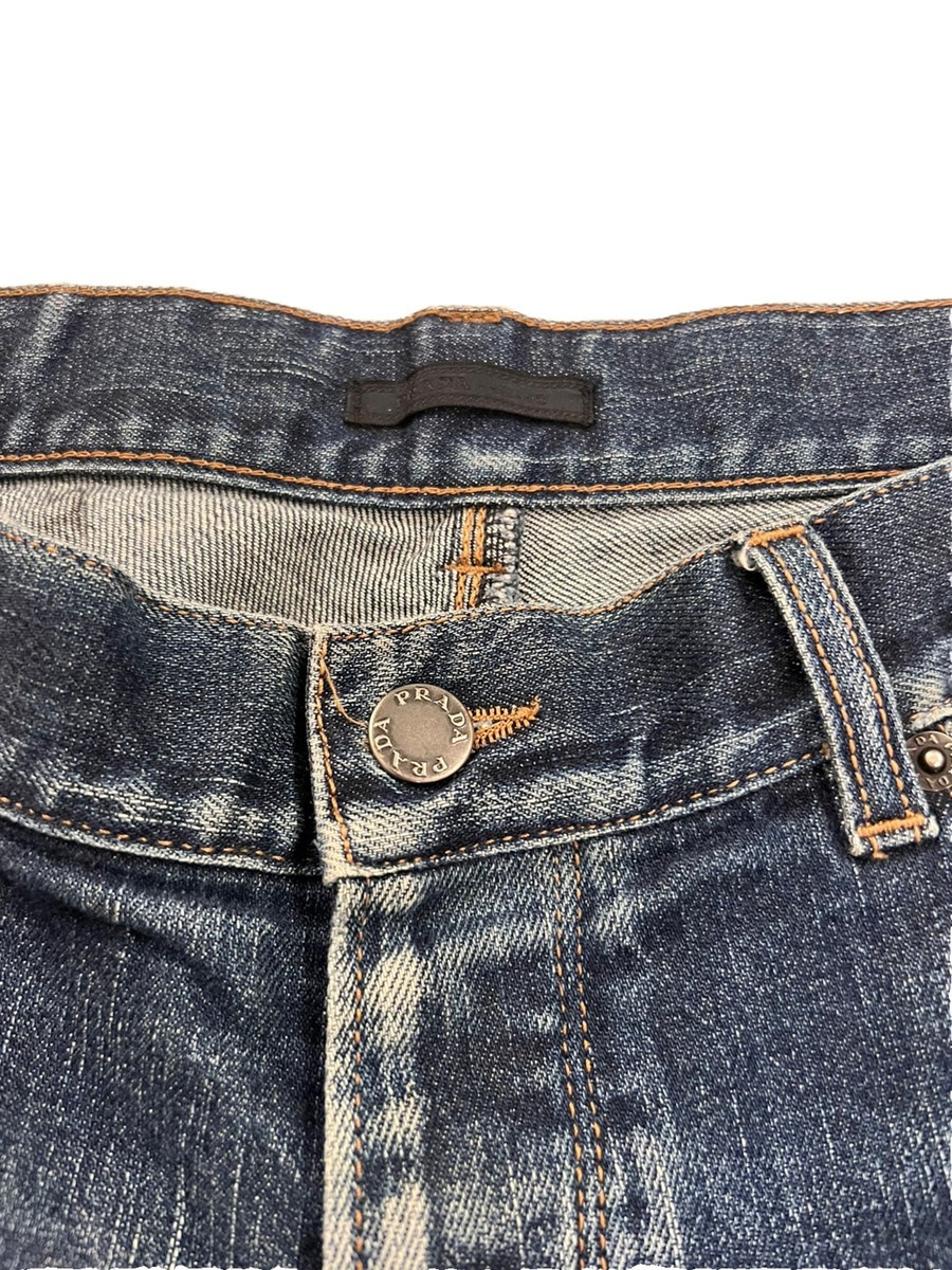 PRADA Milano Luxury Mens Blue Cotton Denim Tight Fit Jeans