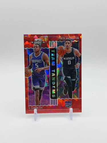 2020 Contenders Optic Team Tandems Red Ice De'Aaron Fox/Tyrese Haliburton #19