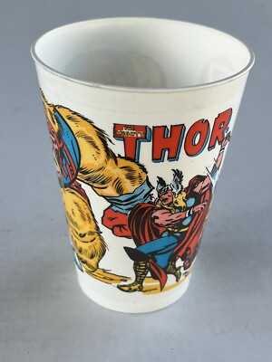 Thor Marvel Comics Plastic Slurpee Cup 1977 7-11 7-Eleven Nice Condition