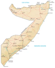 Somalia Physical Map GLOSSY POSTER PICTURE PHOTO PRINT BANNER 13834