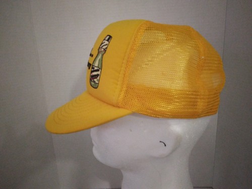 Cappello/Berretto Camionista Vintage GIALLO Listerine SnapBack "Fallo Due Volte al Giorno" RARO - Foto 8 di 10