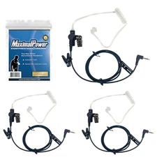 MaximalPower 1-Wire EXTRA Long Headset Earpiece w/ 3.5mm Jack for Two-Way Radios