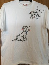 101 Dalmatians - White Disney Designs Shirt - L - Single Stitch - Vintage