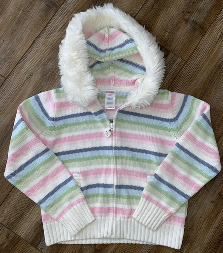 Gymboree 2007 SNOW PRINCESS Zip Sweater Cardigan Jacket Pink Blue Green Size 8 - Picture 4 of 7