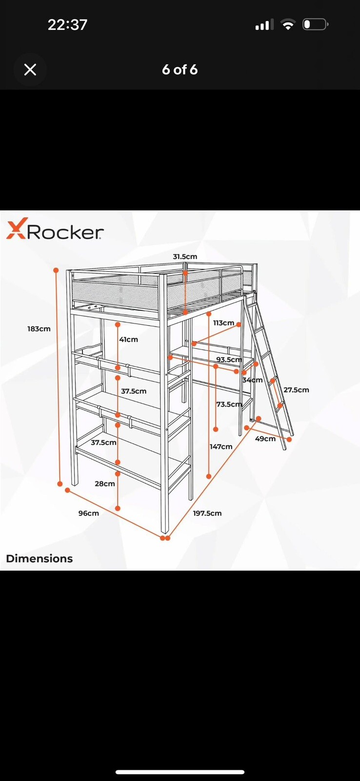 XRocker Fortress High Sleeper Bunk Bed Gaming Bed eBay