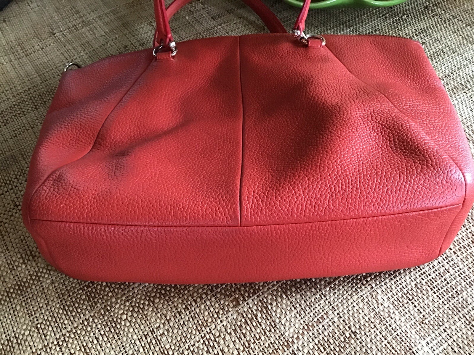 COACH Shoulder Bag Solid Deep Orange Leather Wome… - image 4