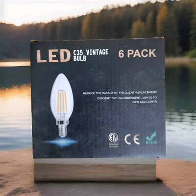 6 Bulbs LED Edison C35 Vintage Bulb, 120v, Dimmable 4000K 4W FREE SHIPPING!!