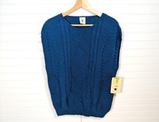 Vintage Sweater Bazaar Vest Women 20W 80s Grandma Cableknit Plus Made in USA NWT