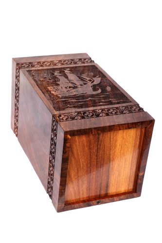 Engraved Adult Cremation Funeral Memorial Keepsake Ashes Holder Box Urn Rosewood - Picture 5 of 5