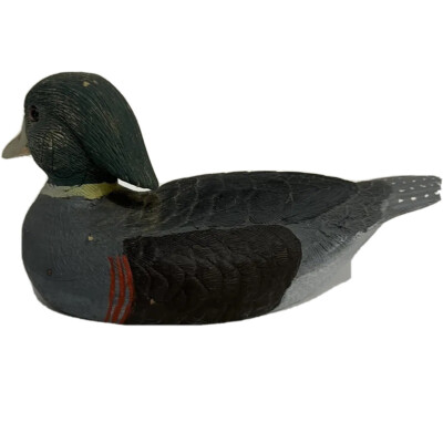 VTG Hand Painted 5oz Resin Duck Figurine Mallard Realistic 6x3x3