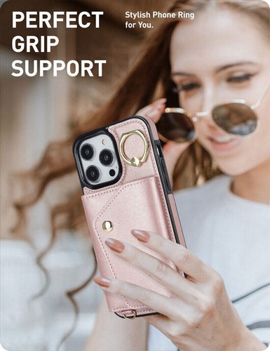 Crossbody Leather Card Wallet Phone Case For iPhone 11 12 13 14 Pro Max XR X 7 8 - Picture 63 of 76