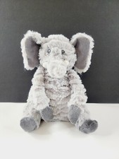 First Impressions Gray Elephant Ripple Fur  Corduroy Beanbag Feet Plush Stuffie