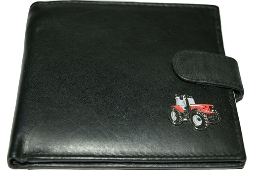 Red Tractor Wallet Leather Black/Brown Gift Boxed Men's Farming Accessory Money - Afbeelding 1 van 8