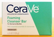 CeraVe Foaming Cleanser Bar, Fragrance Free, Normal to Dry Skin, 4.5 oz