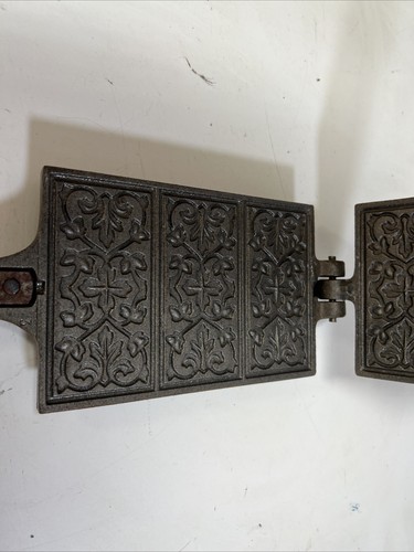 Vintage JOTUL Goro-Iron Waffle Pizzelle Biscotti Krumkake Maker Norvegia Ghisa - Foto 4 di 9