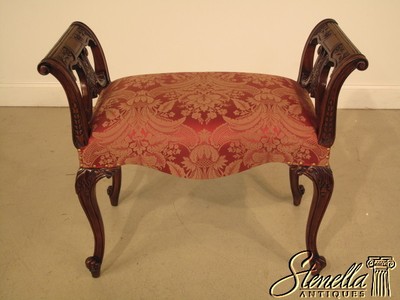 36243 French Louis Xv Style Carved Mahogany Vanity Bench Seat Or