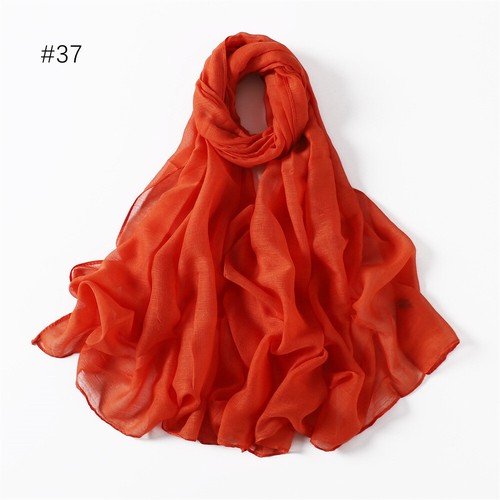 Bufandas viscosa para mujer de colores sólidos y envolturas pañuelo transpirable hiyab - Imagen 48 de 69