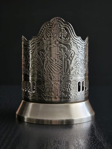 7.5oz Traditional Granyoniy Tea Glass with Russian Tea Glass Holder Podstakannik - Picture 12 of 14