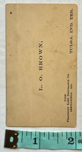 Antique Business Card Franklin Life Insurance Co. Agent Tulsa Indian Territory - Picture 4 of 4