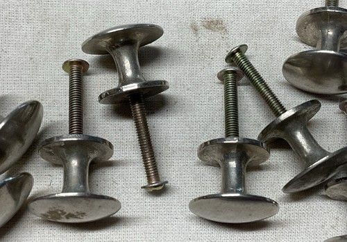 Lot Of 10 Old Plated 1 Inch Single Screw Mount MCM ,Industrial Pulls (knobs) - Picture 7 of 8