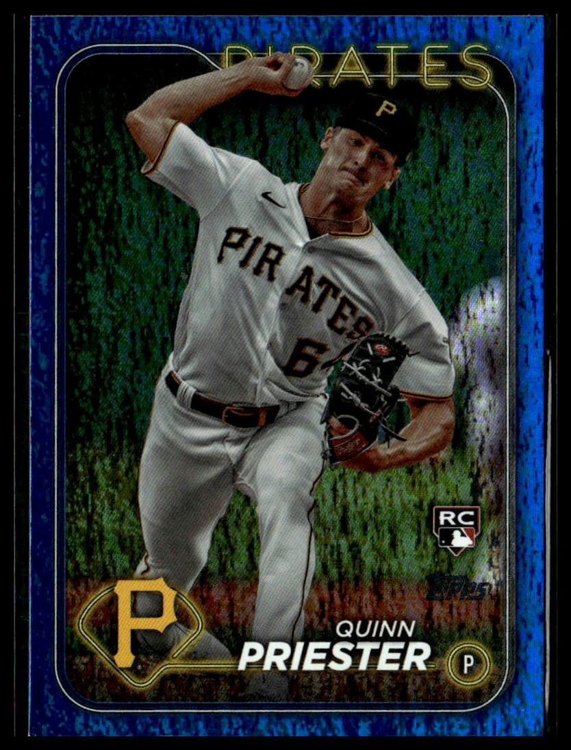 2024 Topps 93 Quinn Priester Pittsburgh Pirates Blue Foil 241/999 Rookie RC Card