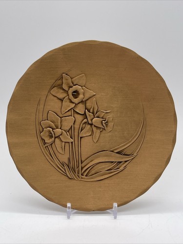 Wendell August Forge Solid Bronze Daffodil Coaster Plate 5.75” - 第 1/5 張圖片
