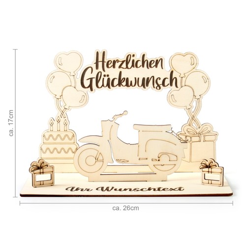 Personalisierbarer 3D Geldgeschenk-Aufsteller „Moped“ zum Geburtstag - Bild 3 von 7