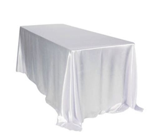 6 pack 90x132" Rectangular Satin Tablecloth Wedding Party Catering - Picture 2 of 41