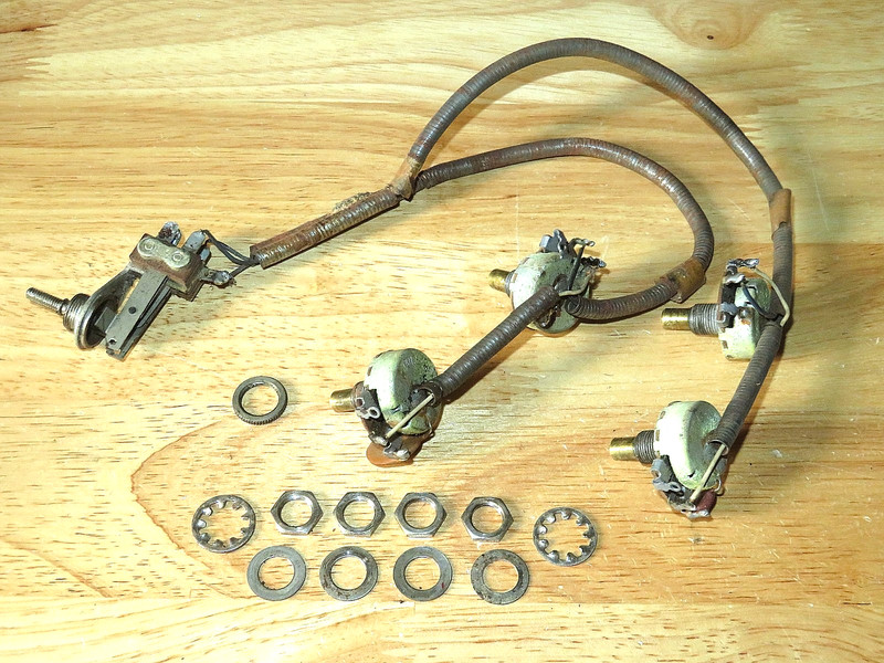 Fender 1967 Nickel Dual Pickup Coronado II Electronic Control Pots Harness