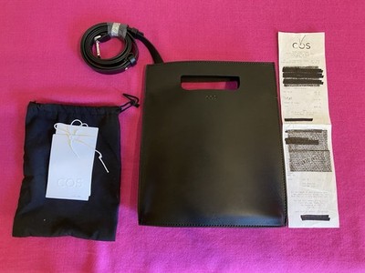 COS Mini Folio Black Leather Bag Handbag Purse