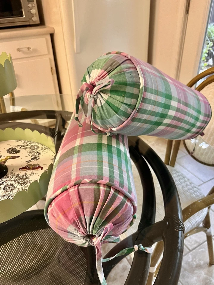 Píldoras personalizadas para cuello/reforzar S/2 Ralph Lauren a cuadros rosa/verde/azul bebé Foto 2 de 4