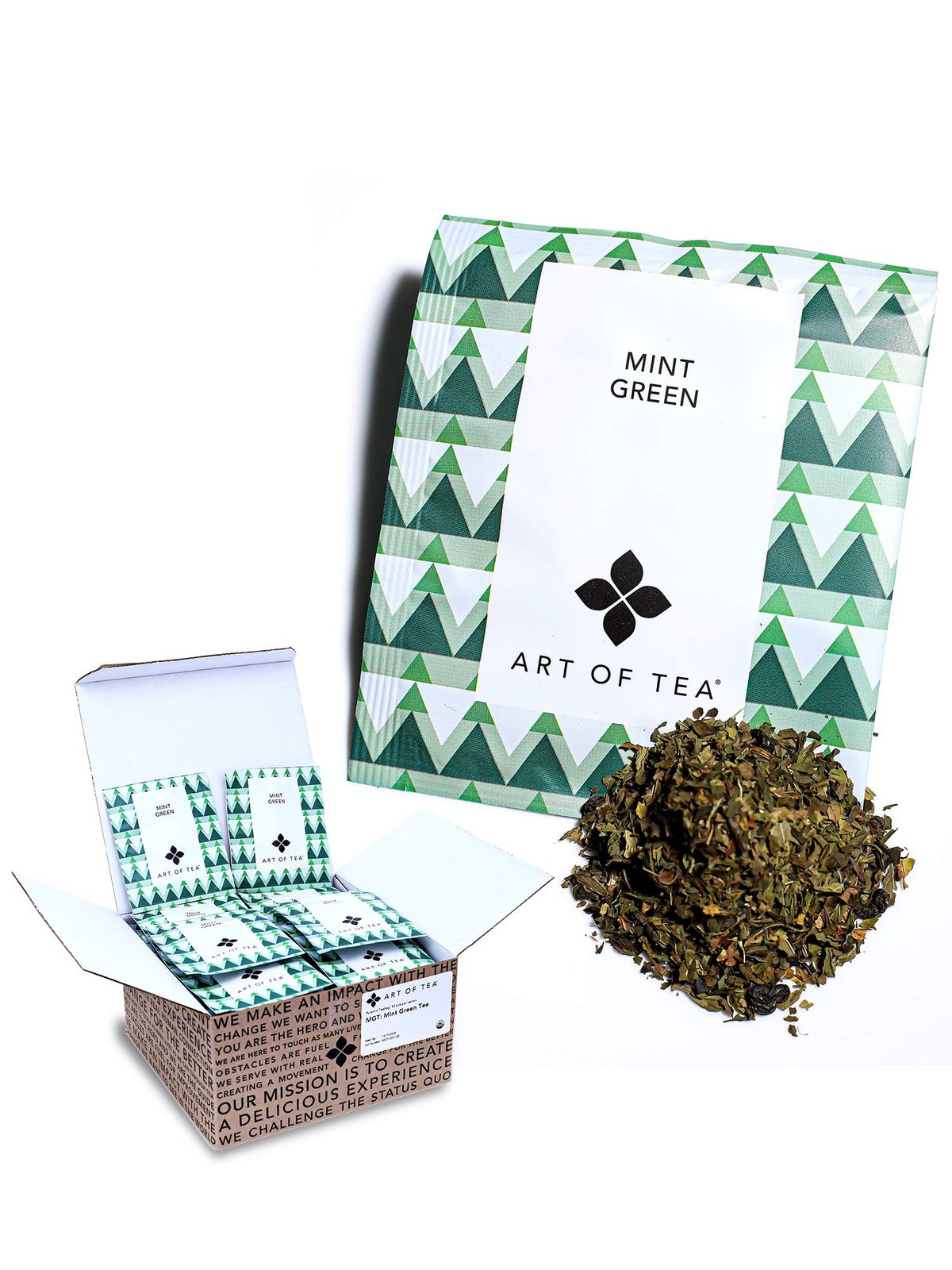 | Organic Mint Green | 50 Count Pyramid 50 Sachets
