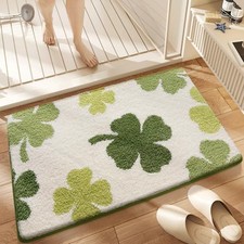 Floral Bathroom Mat Cute Absorbent and Non Slip Bath Rug Machine Washable Bath