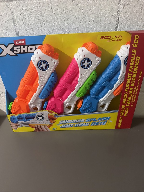 ZURU XSHOT WATER TYPHOON THUNDER TOY WATER BLASTER 3 PACK BY ZURU - MULTI