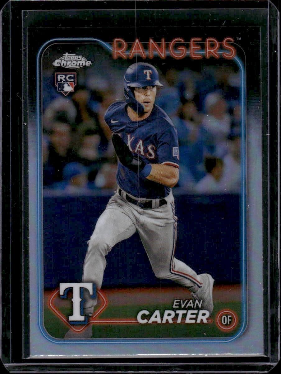 2024 Topps Chrome #136 Evan Carter Rookie Refractor Texas Rangers