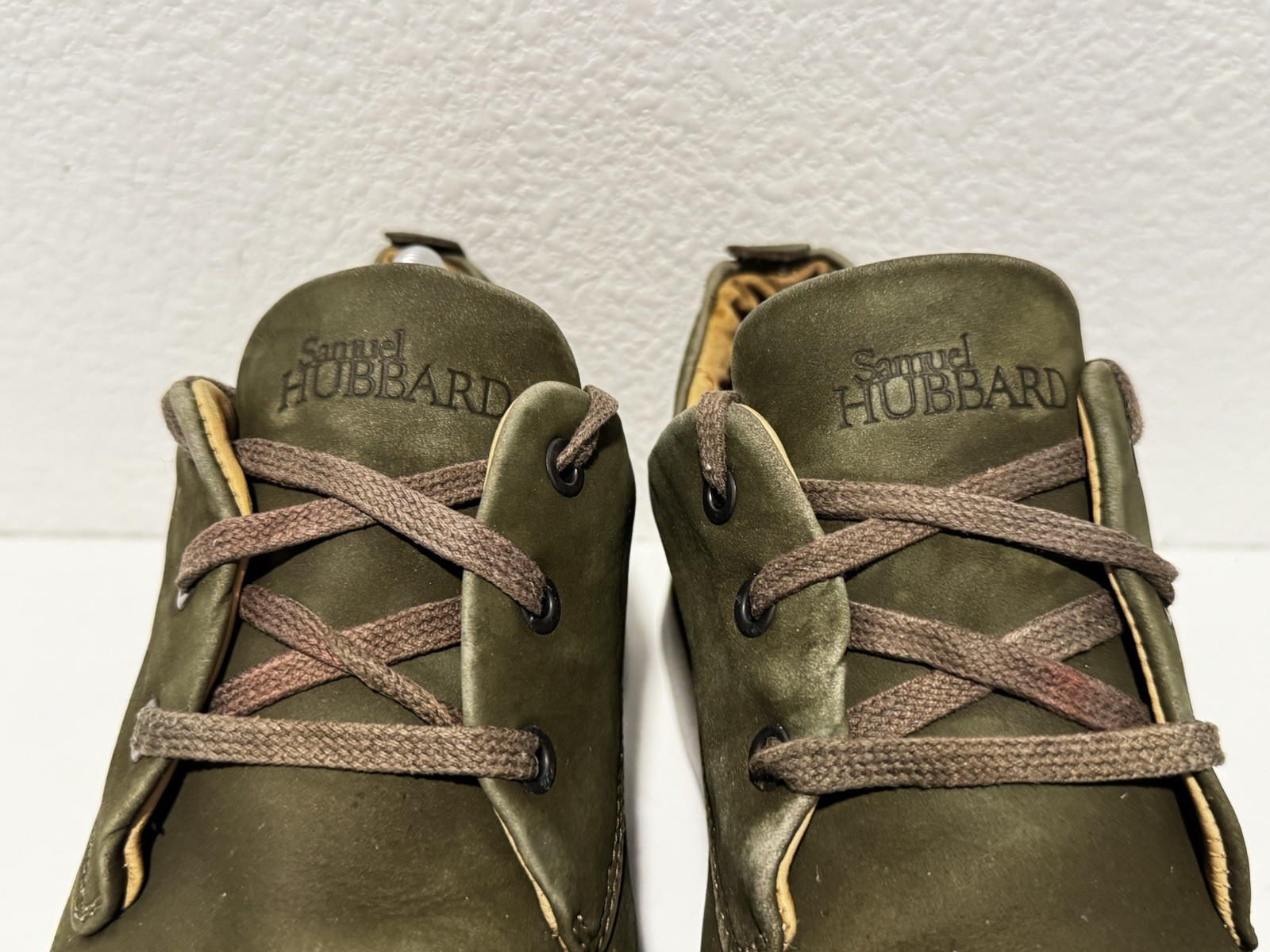 SAOLA Scarpa da passeggio Oxford Samuel Hubbard uomo pelle scamosciata verde taglia 11 5 suola Vibram