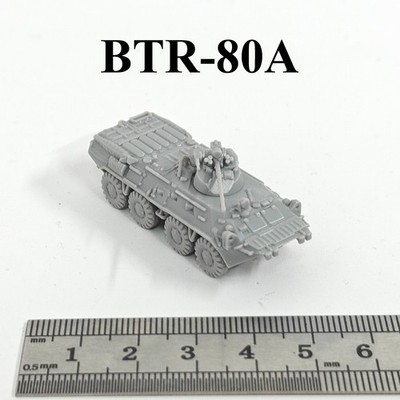 Soviet BTR-80A  APC,3D Printed,1/144 Scale Mini Tank Model,Resin