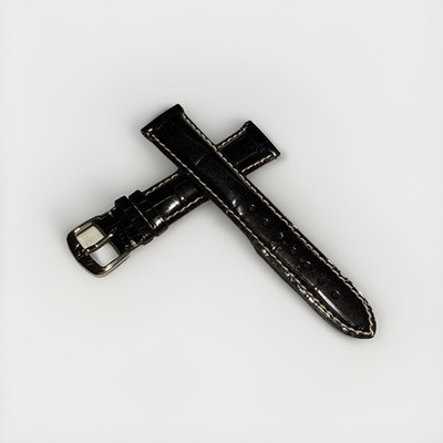Jacques Lemans 20mm Genuine Alligator Watch Strap - Black