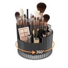 360 Rotating Makeup Brush Holder Organizer Cup 5 Slot Cosmetic Storage