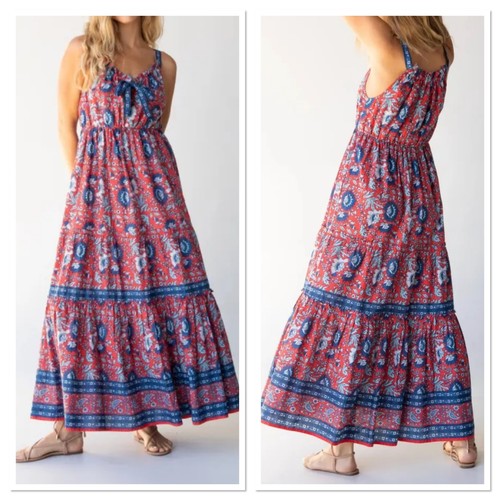 Natural Life Isabella Floral Print Maxi Dress Sleeveless Tie Front Size S - Picture 9 of 9