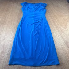 Lauren Ralph Lauren Blue Draped Sheath Dress Cap Sleeve Size 6
