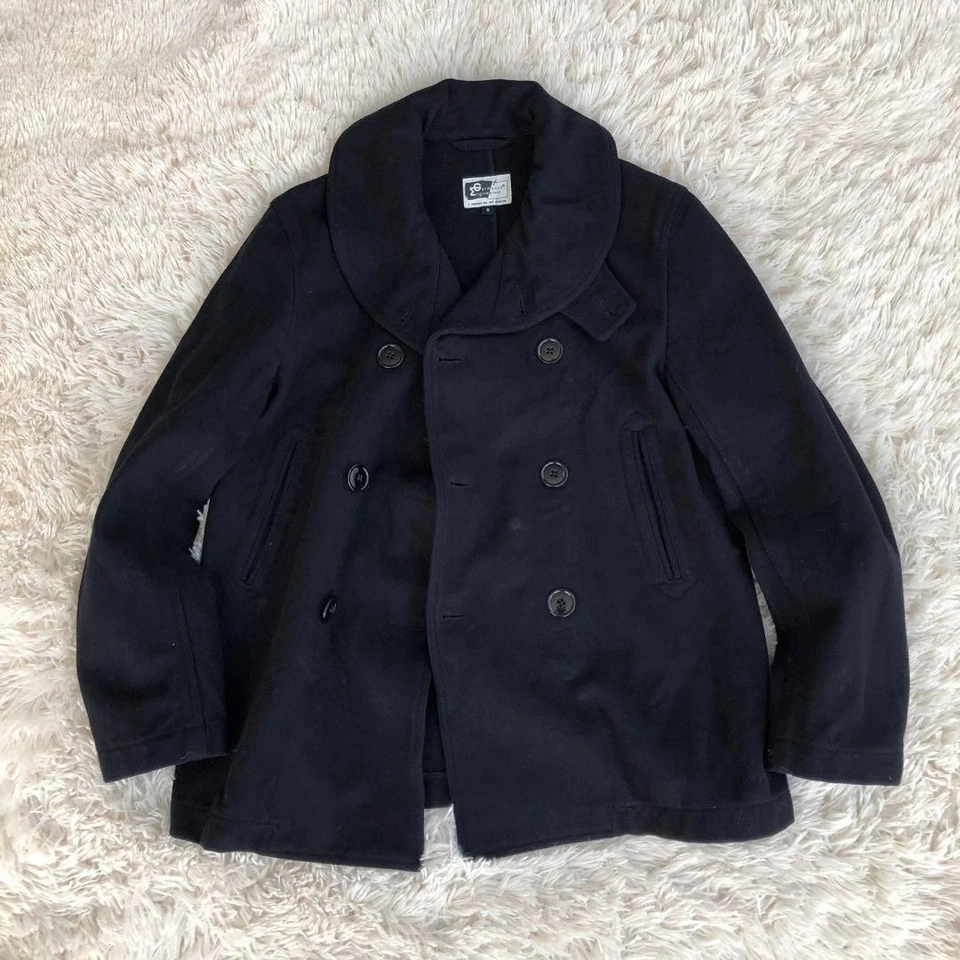 Engineer Ad Garments Wool Pea Coat Navy Dark Blue P Made In Usa - Image 4 of 4