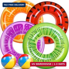 6 Pack Pool Floats Kids, Pool Swim Tubes Rings 4 Pack - 4Pcs Inflatab